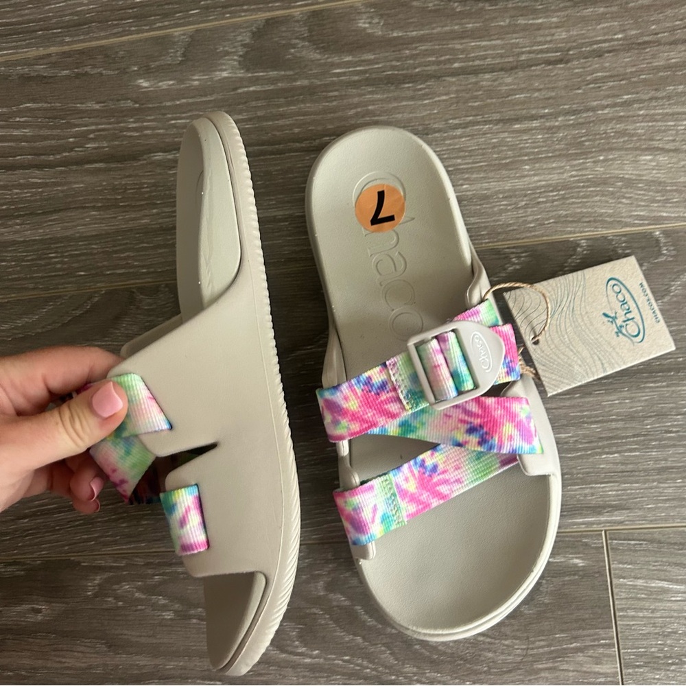 Chaco Chillos Slide Sandals Light Tie Dye Womens Size 7 NEW - Picture 4 of 5